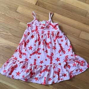 Crewcuts Pink Sundress with Red Lobster & Starfish Motif